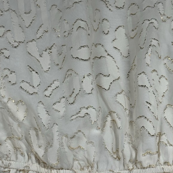 Shein Beautiful Antique White Cream Gold Animal Print Accent Cheetah Womens XL - Picture 6 of 8
